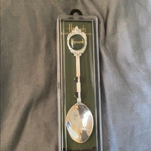 HARRODS SILVER PLATED SPOON W GREEN HARRODS LOGO